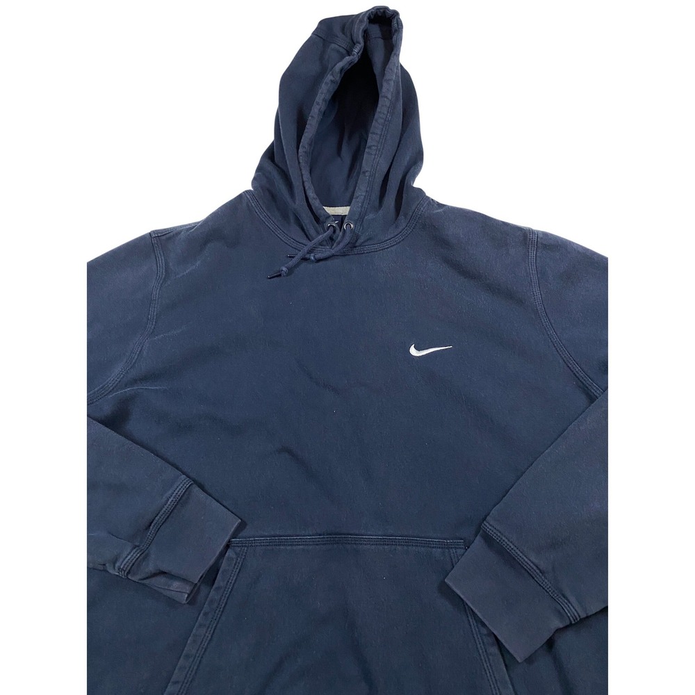 Nike Mens Navy Blue Embroidered Swoosh Pullover Fleece Hoodie RN56323